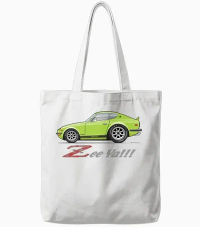 Zee Ya Lime Green Tote Bags - White