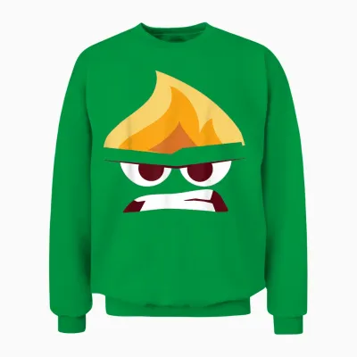 Disney Pixar Inside Out Angry Face Halloween Unisex Sweatshirt - Irish Green