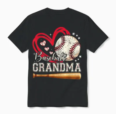 Baseball Grandma Women Family Matching Cute Baseball Grandma Unisex T-Shirt - Black