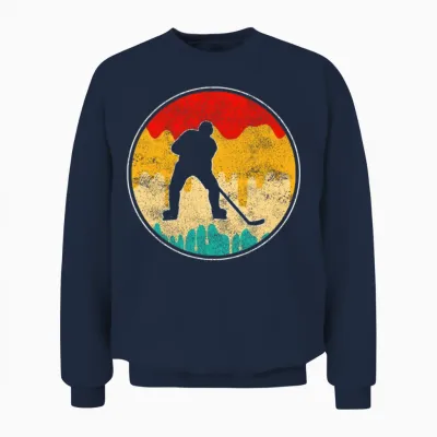 Ice Hockey Retro Unisex Sweatshirt - Navy