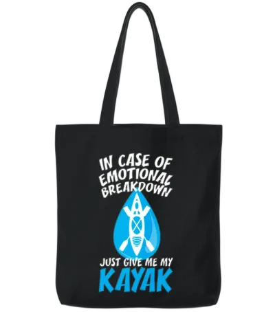 Funny Kayaking Kayak Tote Bags - Black