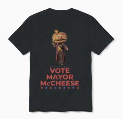Vote Mayor Mccheese: the Cheesiest Candidate Unisex T-Shirt - Black