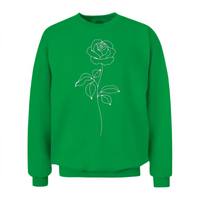 Minimalist Rose Line Art Unisex Sweatshirt - Irish Green