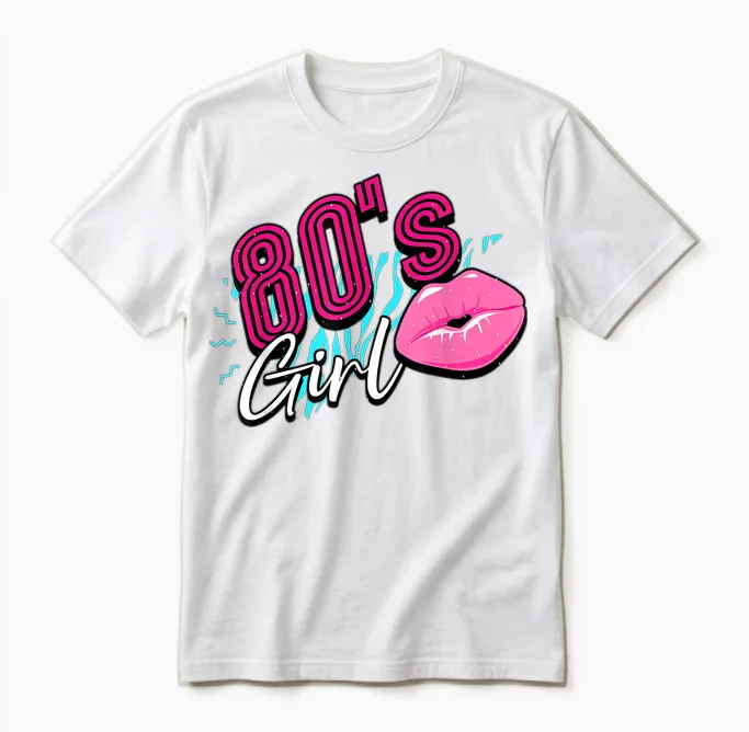 80er Jahre 80s Girl Unisex T-Shirt in White