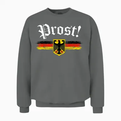 Oktoberfest Shirt for Men Women German Flag Prost Vintage Unisex Sweatshirt - Graphite Heather