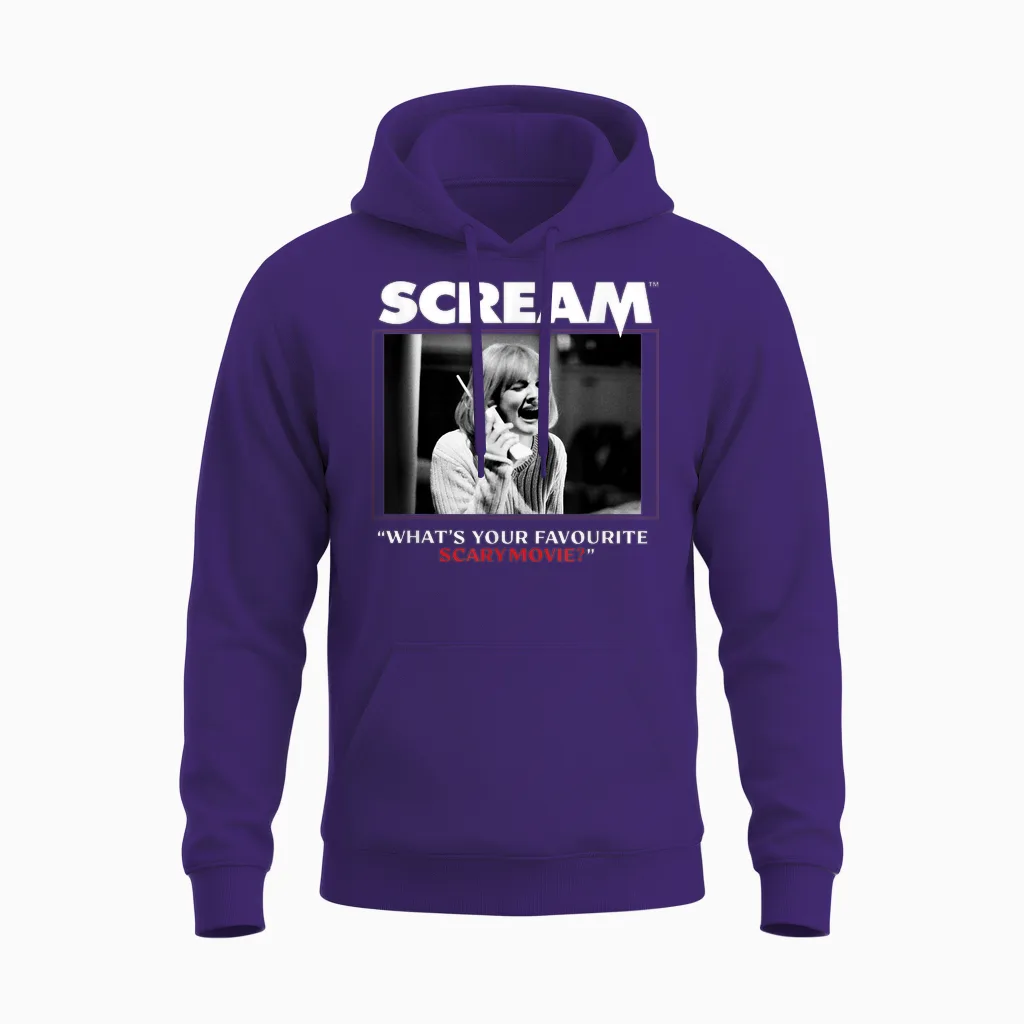 What's Your Favourite Scary Movie? Graphic Papl3015 Unisex Hoodie in Purple
