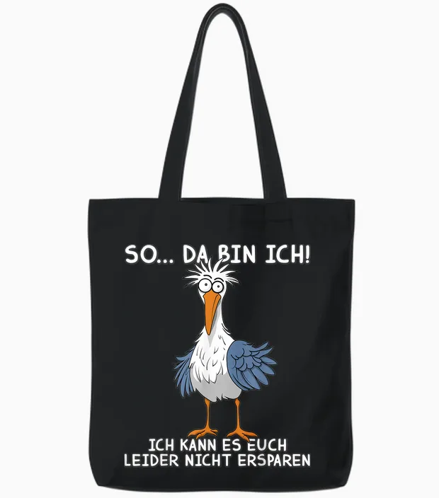 Lustige Spruch Norden Seagull Möwe So ... Da Bin Ich ! Tote Bags in Black