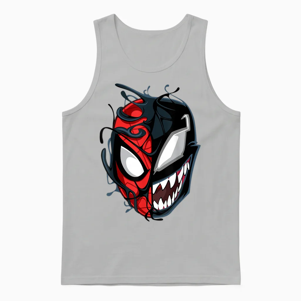 Marvel Spider-Man Maximum Venom Spider-Man Big Face Unisex Tank Top in Ash