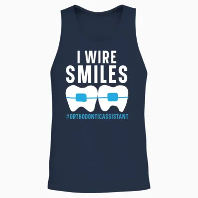 Orthodontic Assistant Job Dental Teeth Dentist Unisex Tank Top - Navy