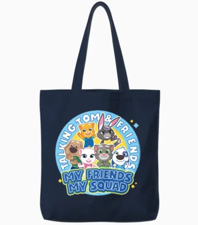 Talking Tom & Friends My Friends, My Squad Tote Bags - Navy