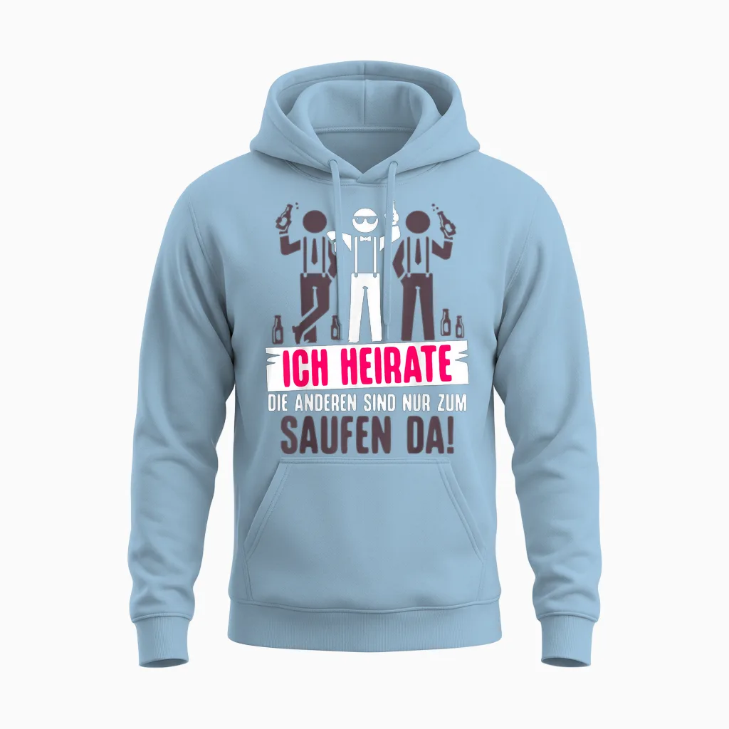 Jga T-Shirt Bräutigam Kostüm Poltern Junggesellenabschied Unisex Hoodie in Light Blue