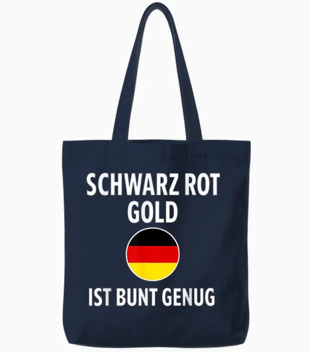 Deutschland Fan Outfit Schwarz Rot Gold Farben Design Tote Bags in Navy
