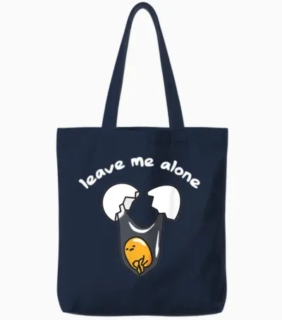 Gudetama Leave Me Alone Tote Bags - Navy