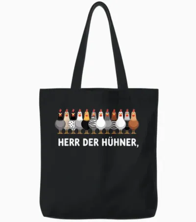 Herr Der Hühner Tote Bags - Black