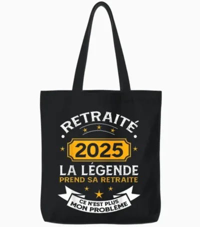 Retired 2025 Men's Humor the Legend Retires Tote Bags - Black