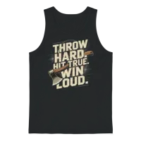 Axe Throwing League Throw Hard Hit True Unisex Tank Top - Black – 1