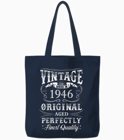 Millésime 1946 Légendaire Depuis 1946 Tote Bags - Navy