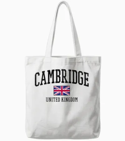 Cambridge Uk - British Tote Bags - White