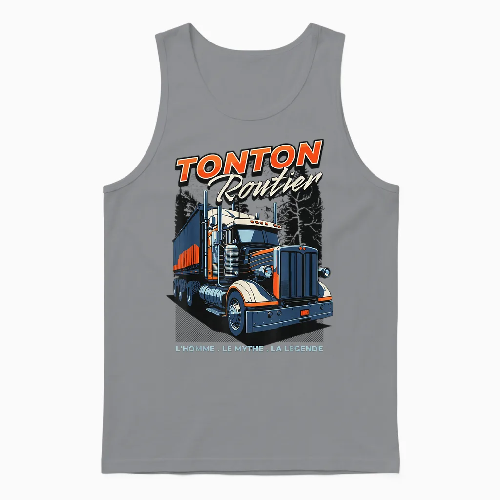 Tonton Road Driver Truck Truck Future Tonton T-Shirt, Black, S Unisex Tank Top in Sport Grey