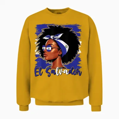 Fille Salvadorienne Drapeau Du Salvador Fière Salvadorena Femmes Unisex Sweatshirt - Gold
