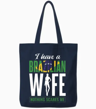 Brazilian Flag Brazil Tote Bags - Navy