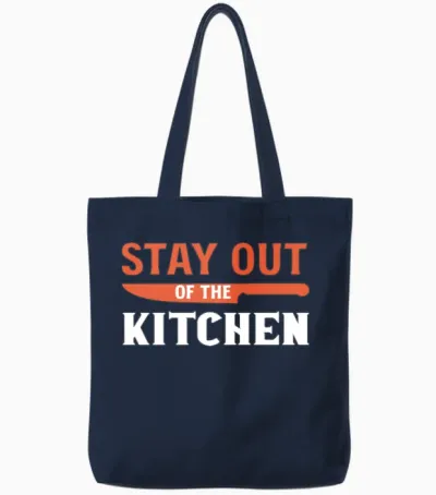 Stay Out Kitchen Manager Gift Tote Bags - Navy