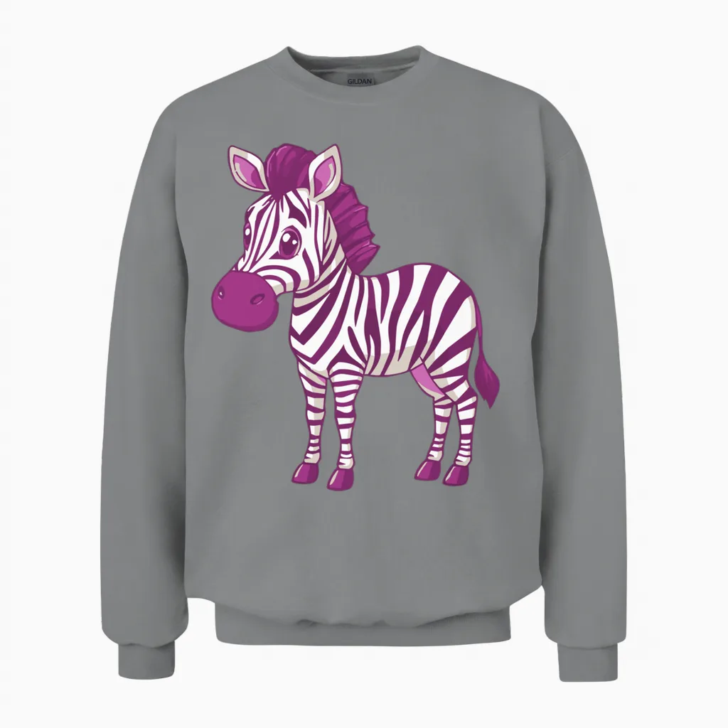 #snirt T-Shirt à Capuche Motif Zèbre Manche Longue Unisex Sweatshirt in Sport Grey