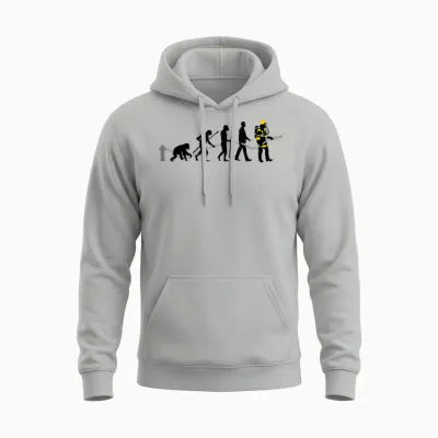 Feuerwehr Feuerwehrmann Evolution Cool Vintage Retro Unisex Hoodie - Ash