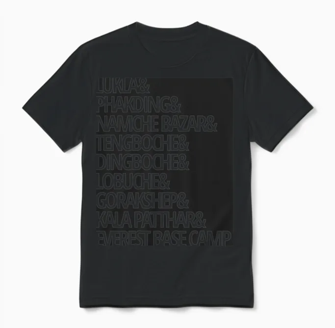 Everest Base Camp Trek Unisex T-Shirt in Black