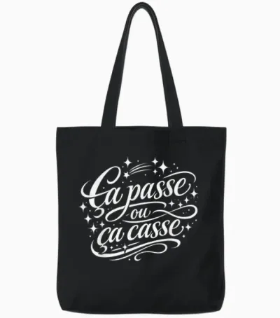 Men's Original Funny Humour Gift ça Passou ça Cassse Tote Bags - Black