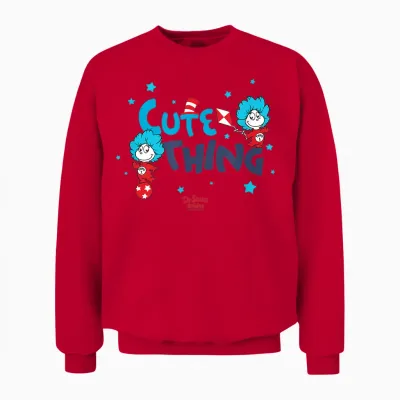 Dr. Seuss Babies Cute Thing Officially Licensed Unisex Sweatshirt - Red