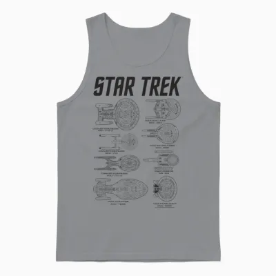 Star Trek Spaceships of Starfleet Enterprise Textbook Unisex Tank Top - Sport Grey