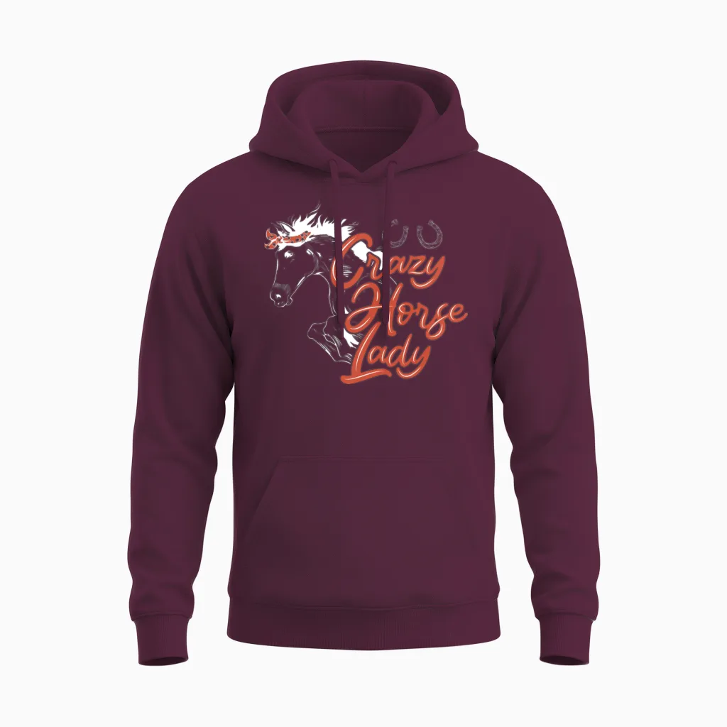 Horse Riding Equestrian Horse Lover Unisex Hoodie in Maroon