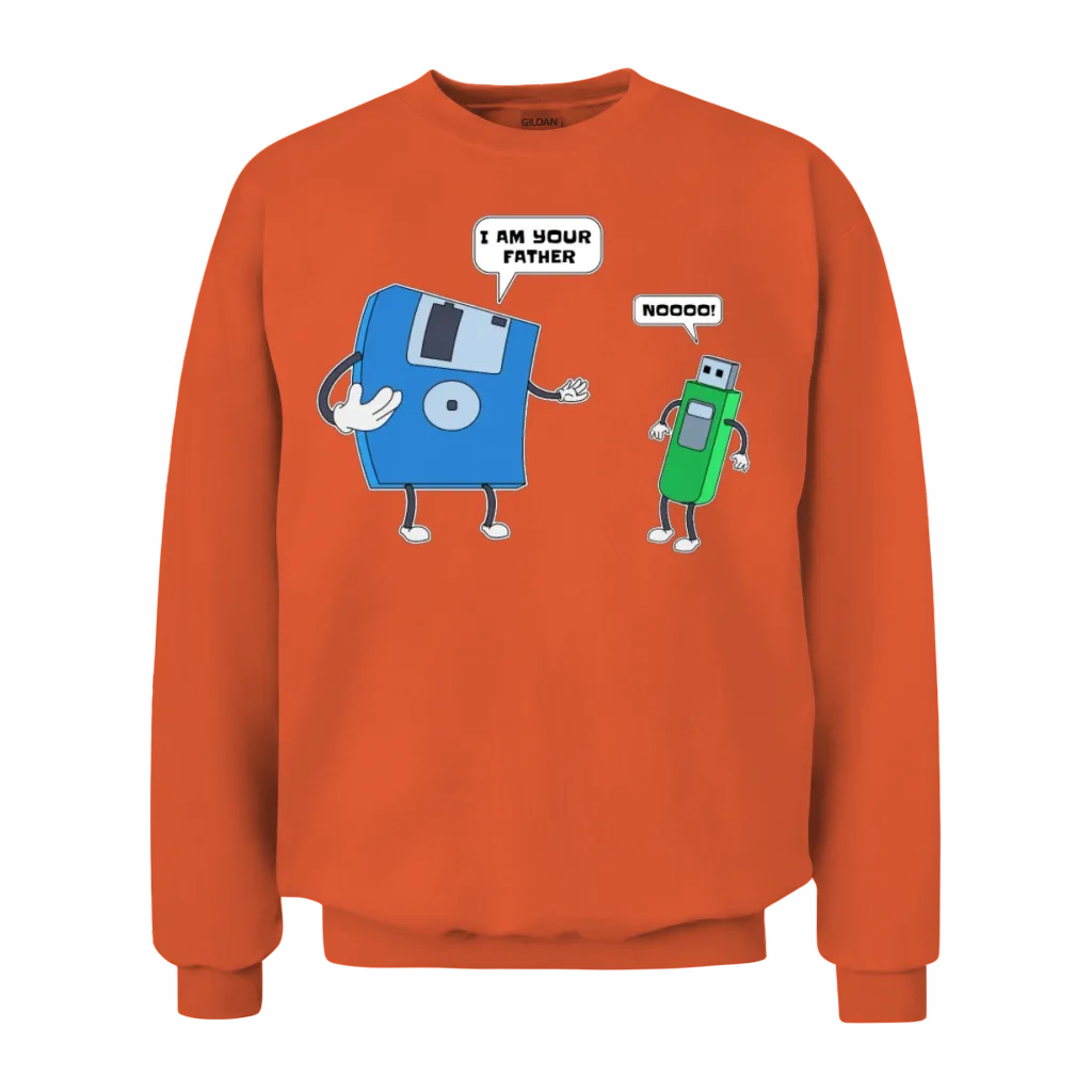 Computer Engineering Father & Son Floppy Disk Gift Unisex Sweatshirt - Orange