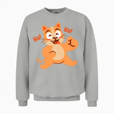Funny Cat Laugh Unisex Sweatshirt - Ash