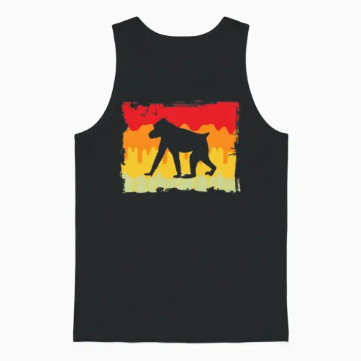 Monkey Retro Unisex Tank Top - Black