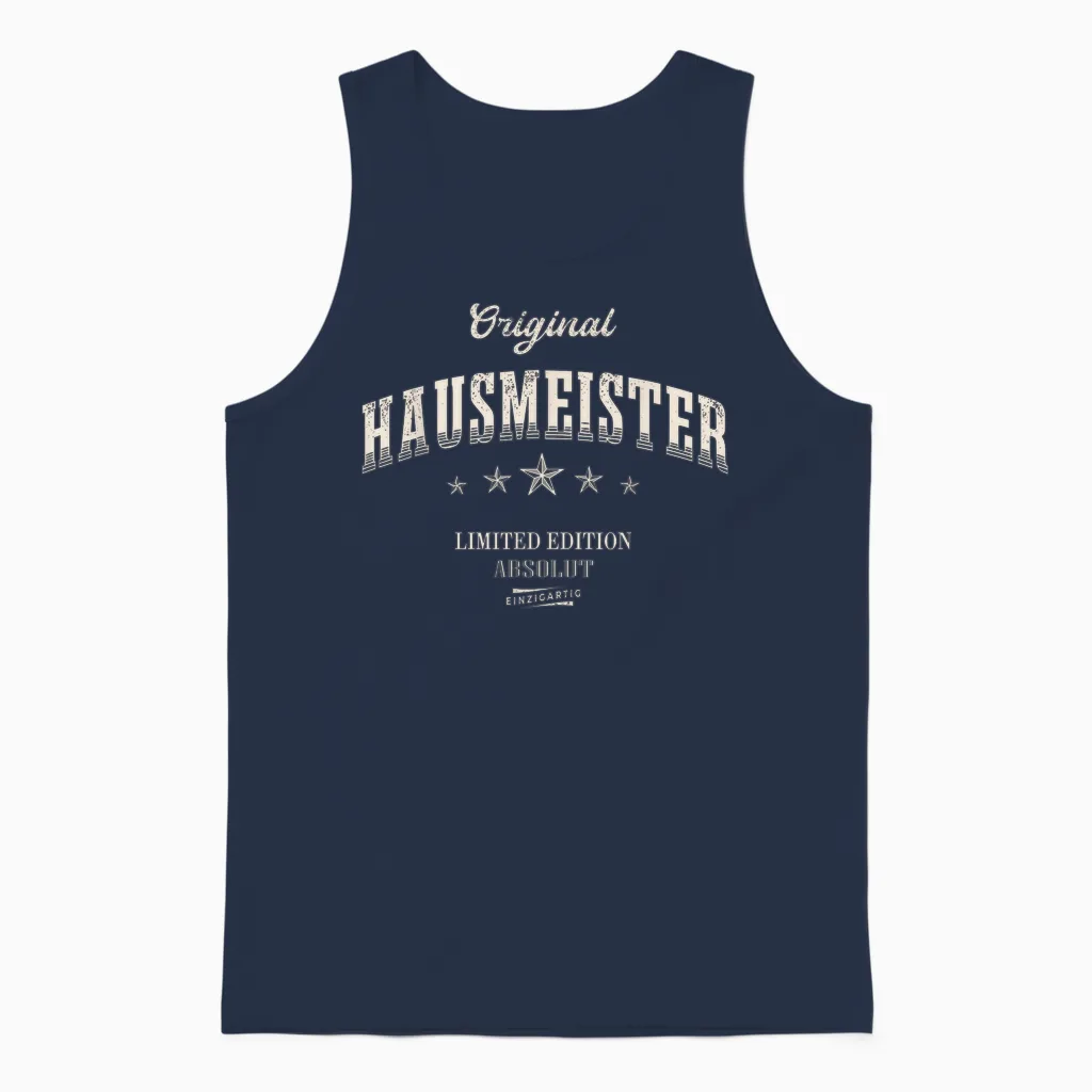 Hausmeister Limited Edition Unisex Tank Top in Navy