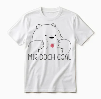 Mir Doch Egal Bär Funny Slogan Women's Men's T-Shirt, White Unisex T-Shirt - White