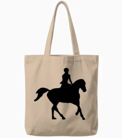 Horse Silhouette Tote Bags - Natural