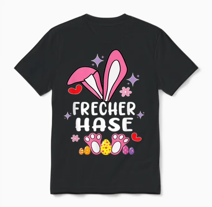 Frecher Hase Osterhase Partnerlook Outfit Geschenk Ostern Unisex T-Shirt in Black