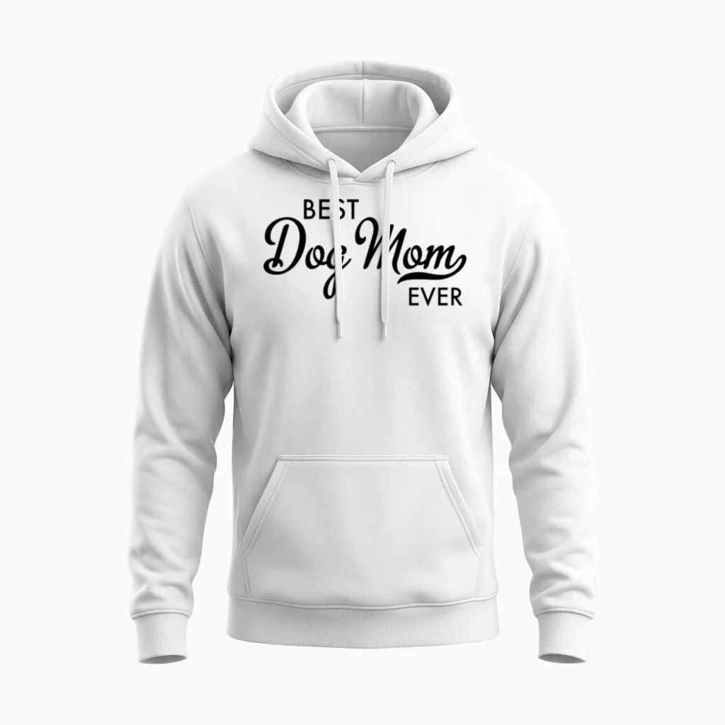 Dog Mom Unisex Hoodie in White