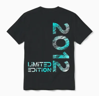 14. Geburtstag Limited Edition Jahrgang 2012 Junge Mädchen Unisex T-Shirt - Black