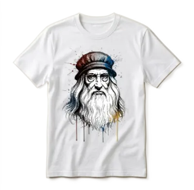 Mystic Bearded Sage Portrait Splash Unisex T-Shirt - White