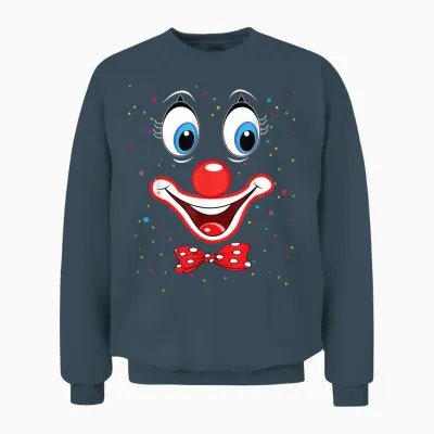 Clown Karneval Kostüm Clownskostüm Clowns Fancy Dress Unisex Sweatshirt - Dark Heather