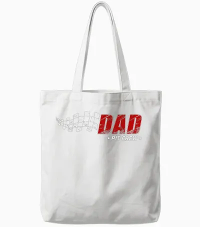 Dad Pit Crew Race Car Birthday Family Matching Pit Crew Tote Bags - White