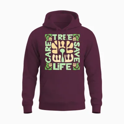 Zero Waste Eco Unisex Hoodie - Maroon