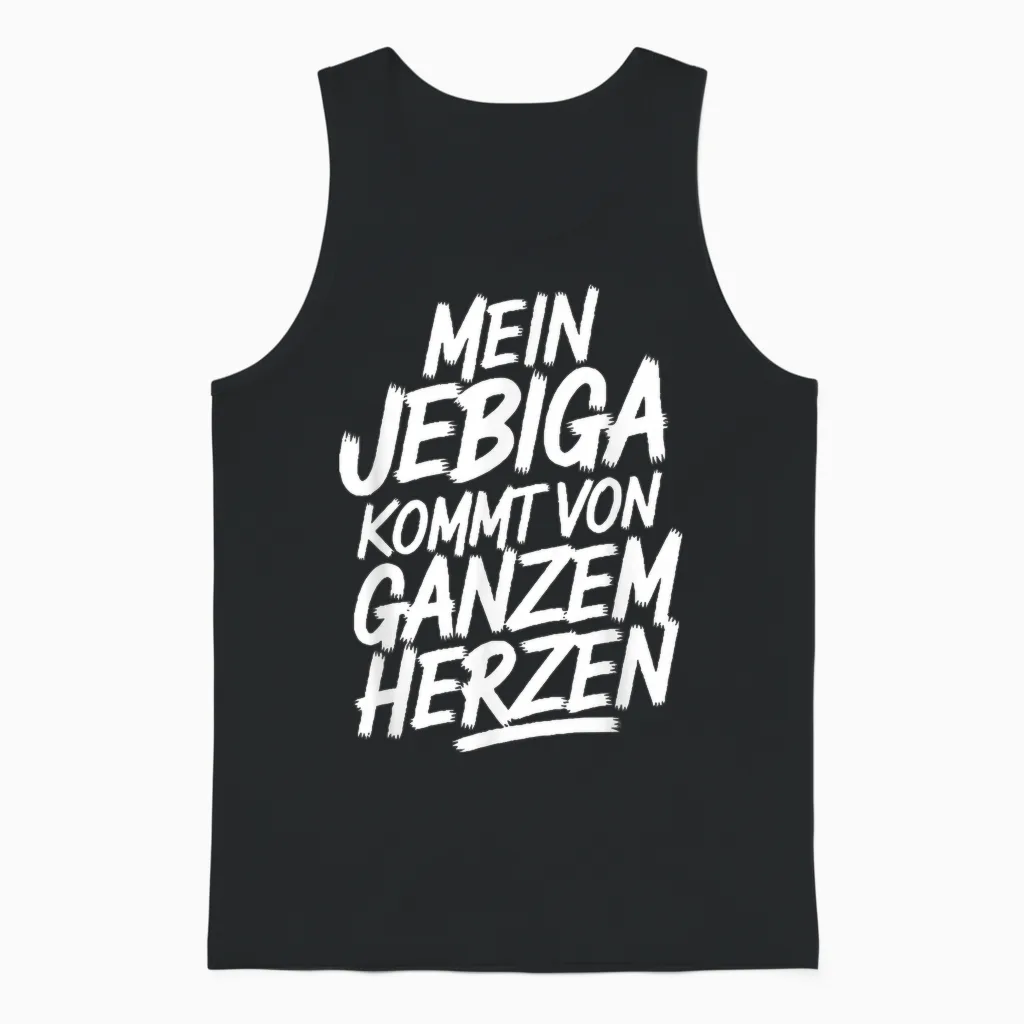 Mein Jebiga Kommt Von Ganzem Herzen Unisex Tank Top in Black