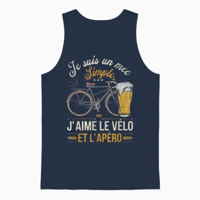 I Am a Simple Guy Like Biking Aperitif Humorous Unisex Tank Top - Navy