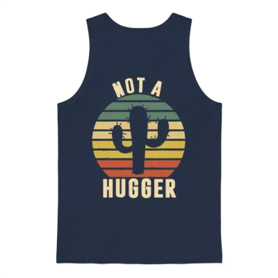 Not a Hugger Retro Funny Unisex Tank Top - Navy