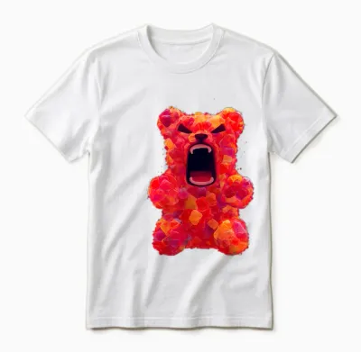 Ours En Gélatine Rouge En Colère Unisex T-Shirt - White